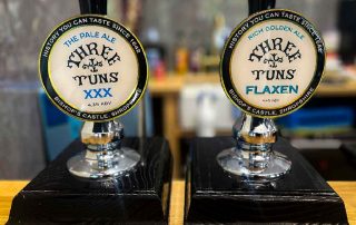 pumps for three tuns brewery real ale at the tankerville bar